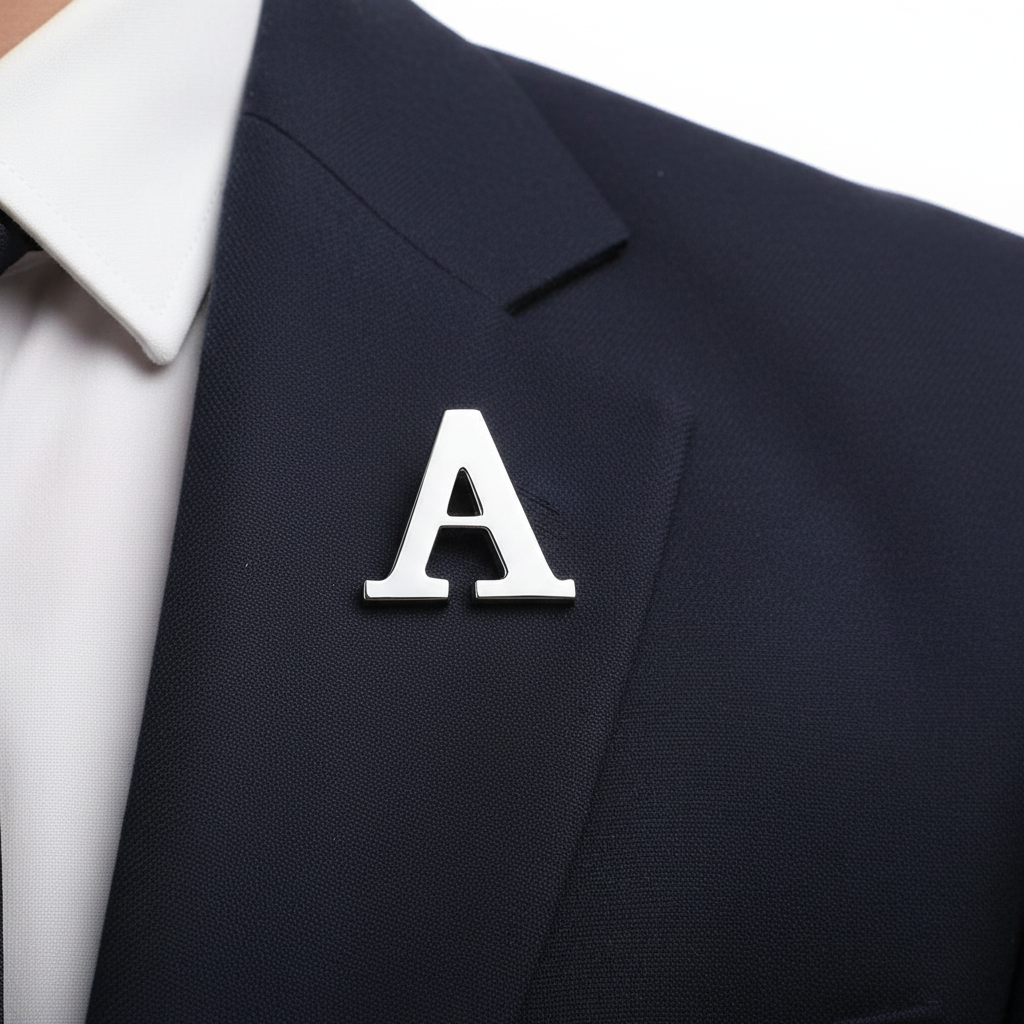 Personalized Initials Letter Lapel Pin Brooch (A-Z)