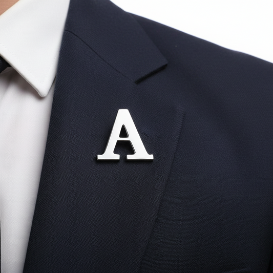 Personalized Initials Letter Lapel Pin Brooch (A-Z)