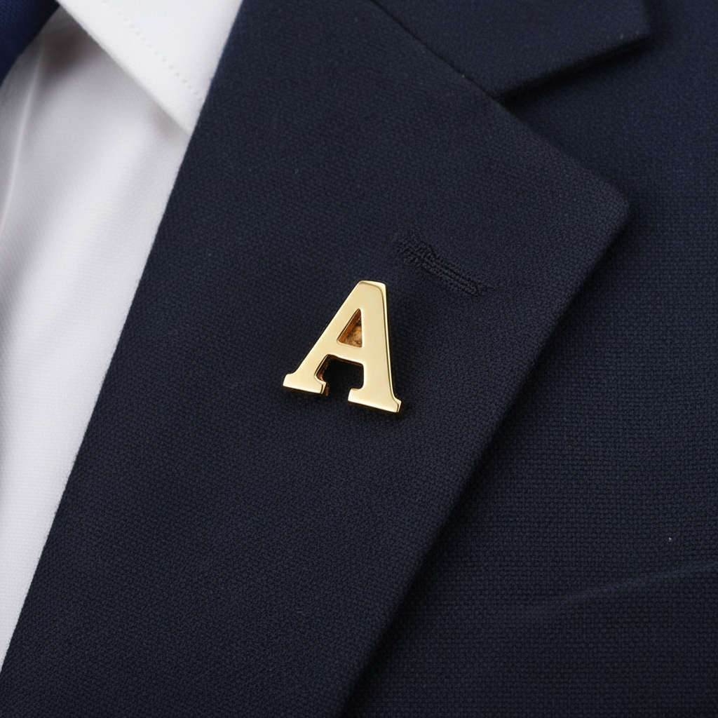 Personalised Gold Initial Lapel Pin