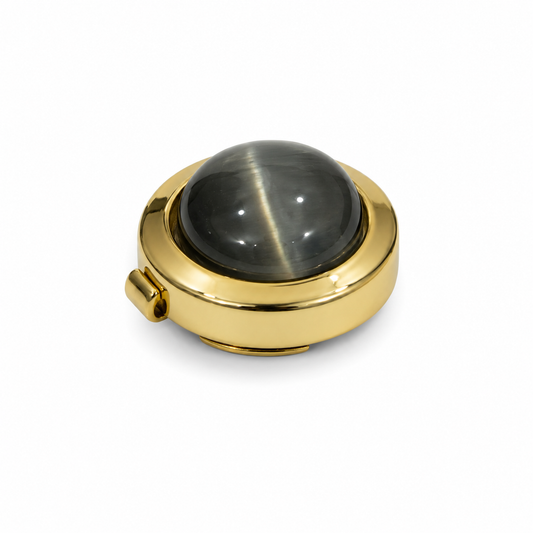 The Noir Cat's Eye Gold Button Cover - Model