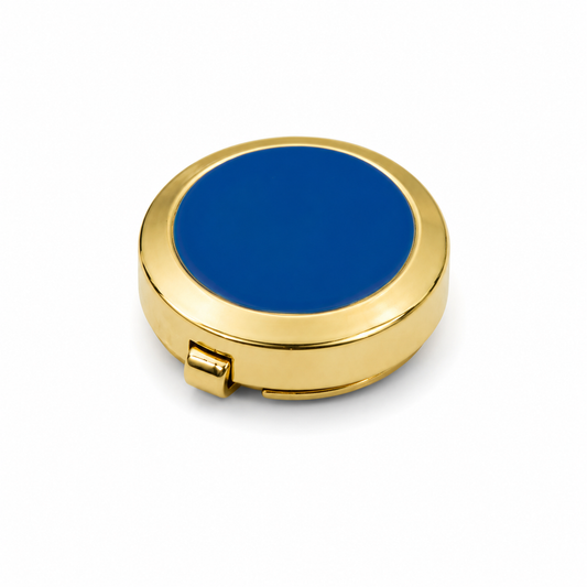 The Royal Cobalt Enamel Gold Button Cover - Model
