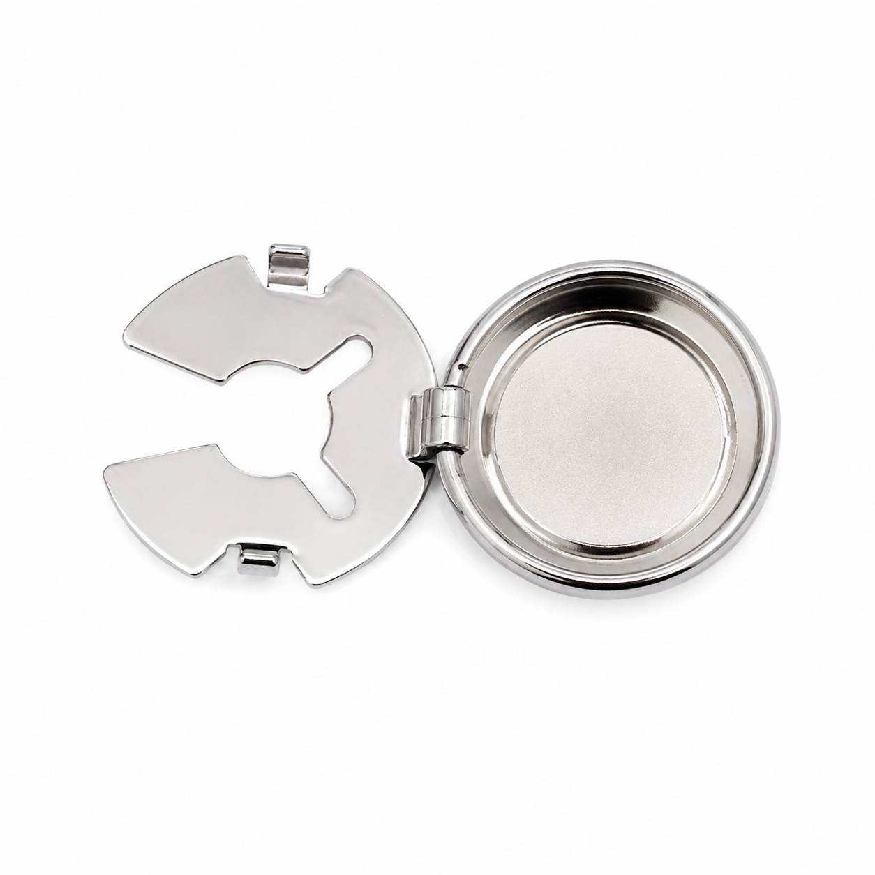 The Eclipse Cat's Eye Silver Button Cover - Flat Lay