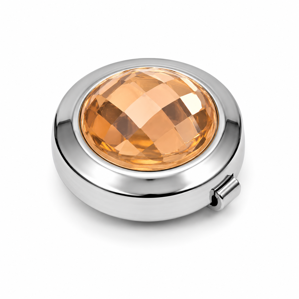 The Citrine Crystal Silver Button Cover - Model