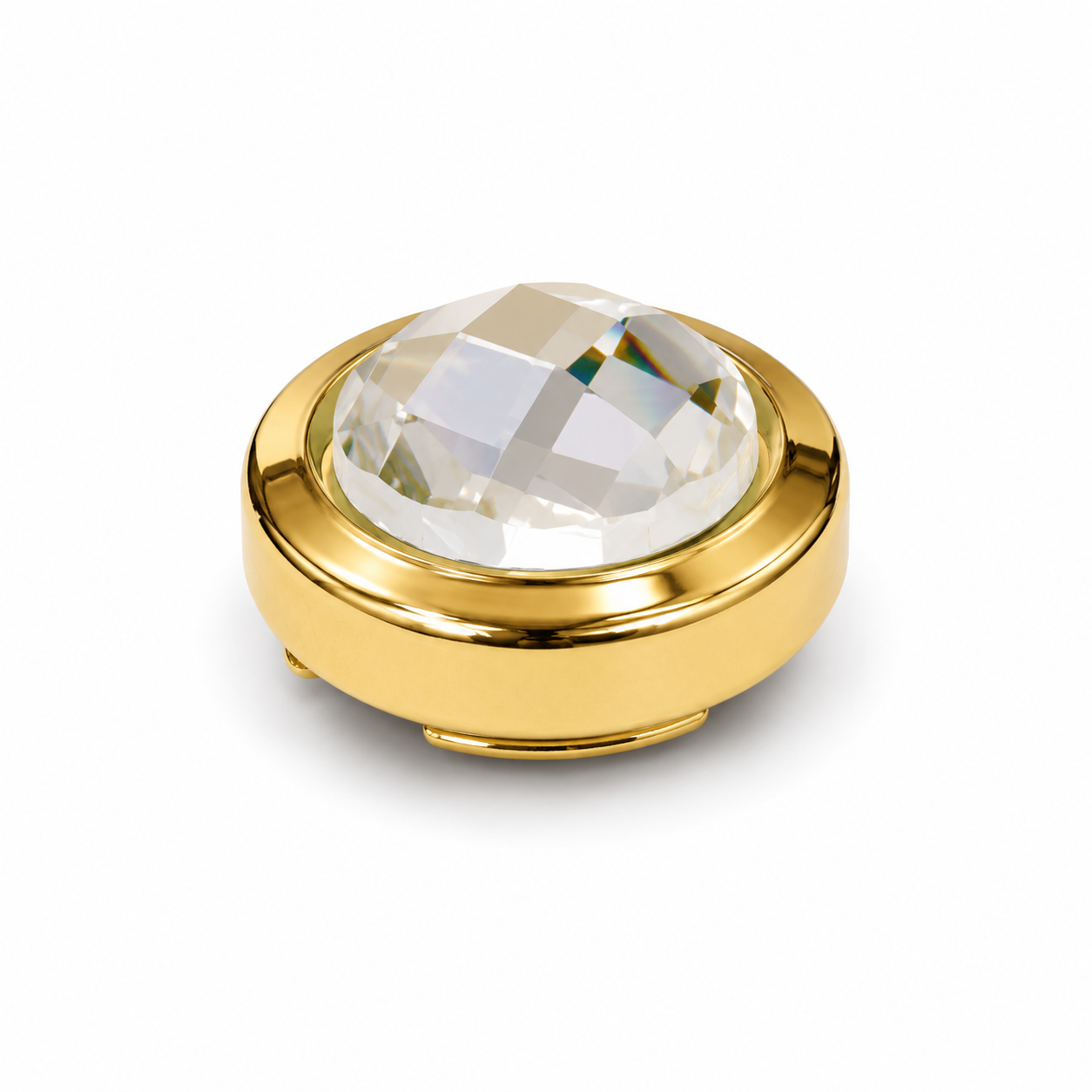 The Aurora Crystal Gold Button Cover - Model