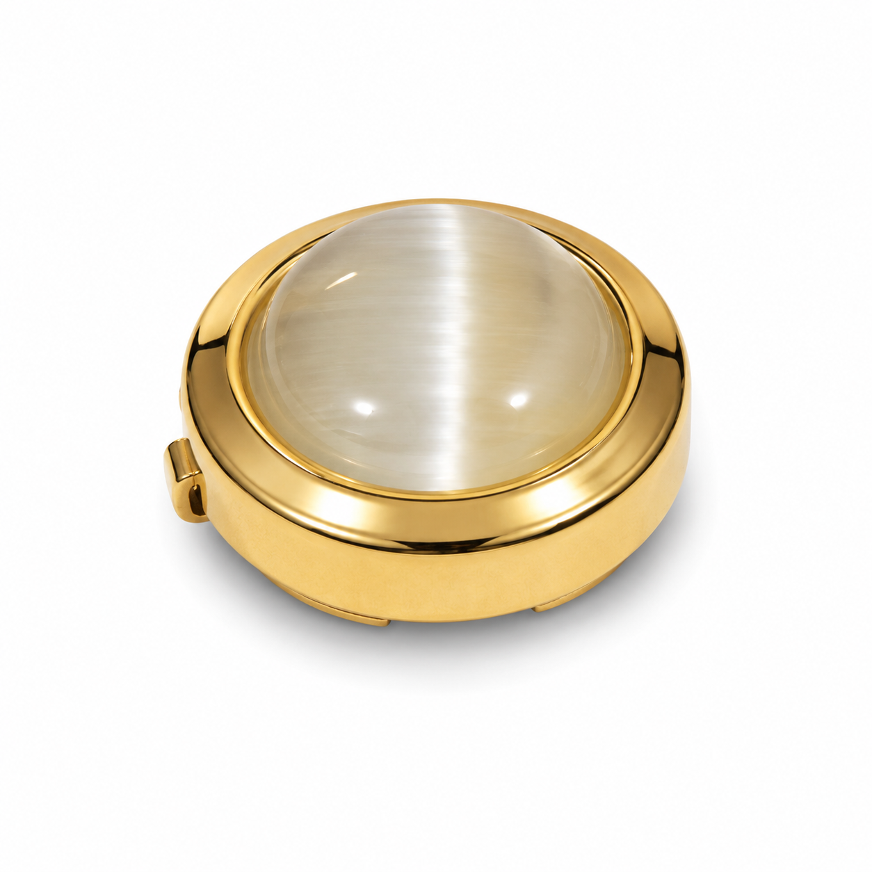 The Ivory Cat's Eye Gold Button Cover - Model