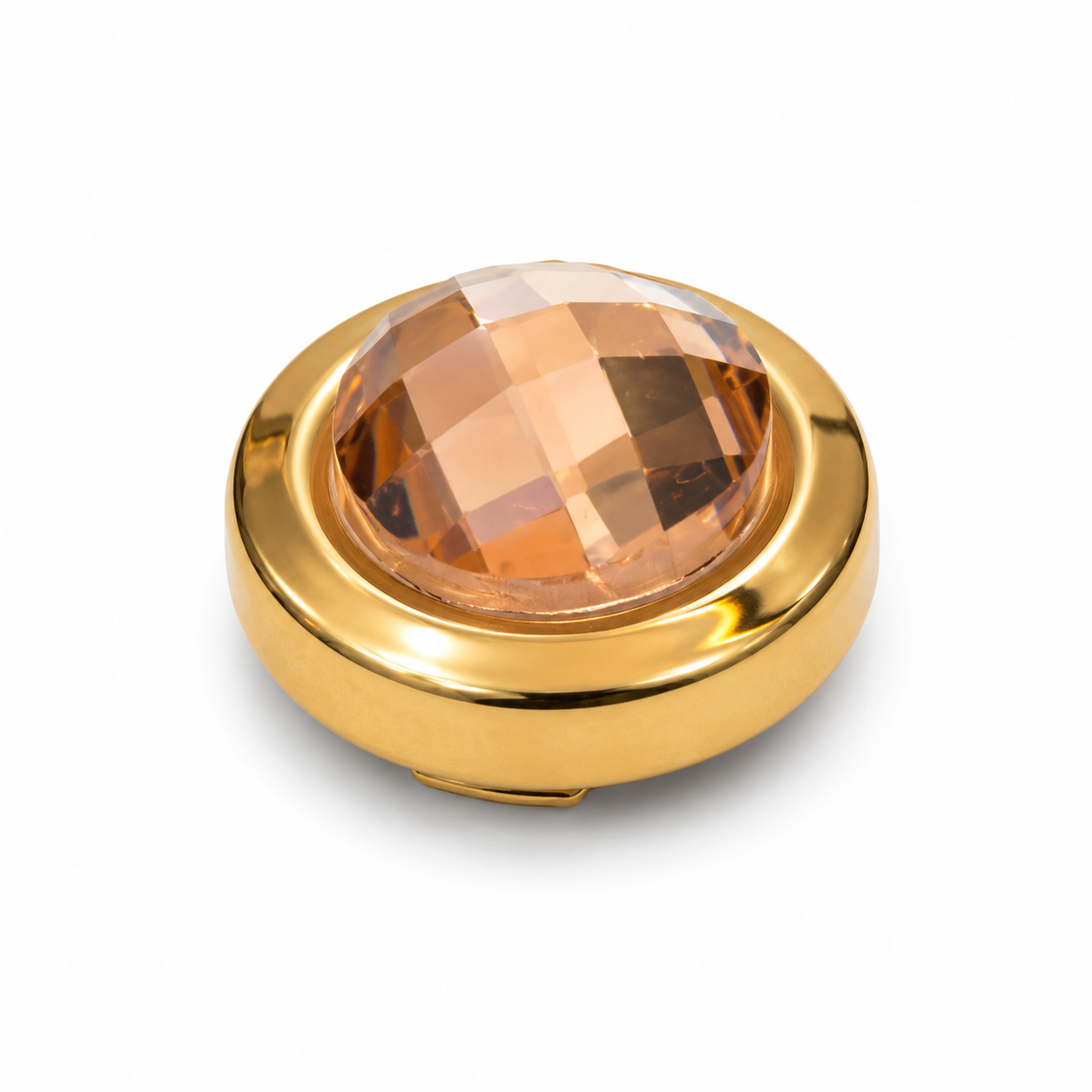 The Champagne Rose Crystal Gold Button Cover - Model