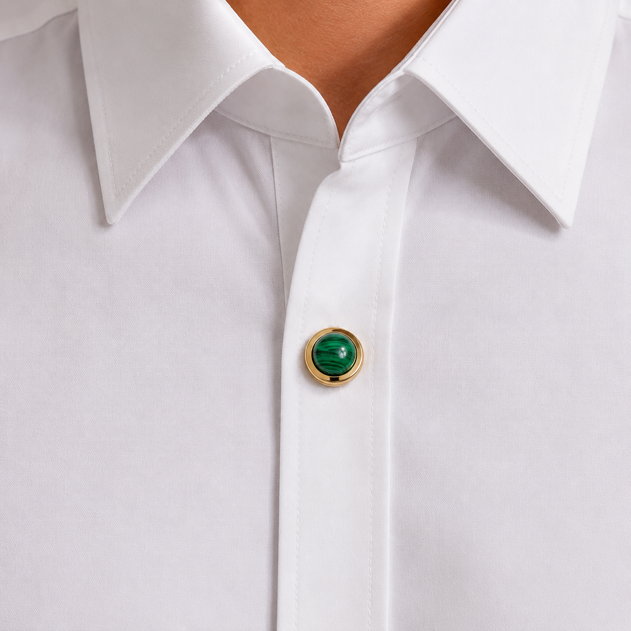 Albetro Malachite Emperor Gold Button Cover — detail view