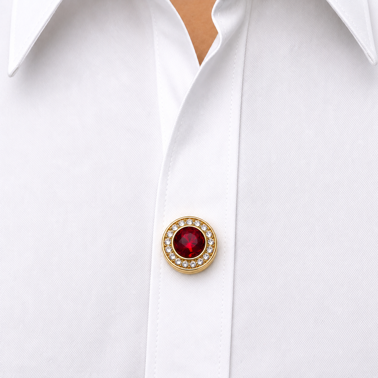 Albetro Ruby Radiance Gold Button Cover — detail view