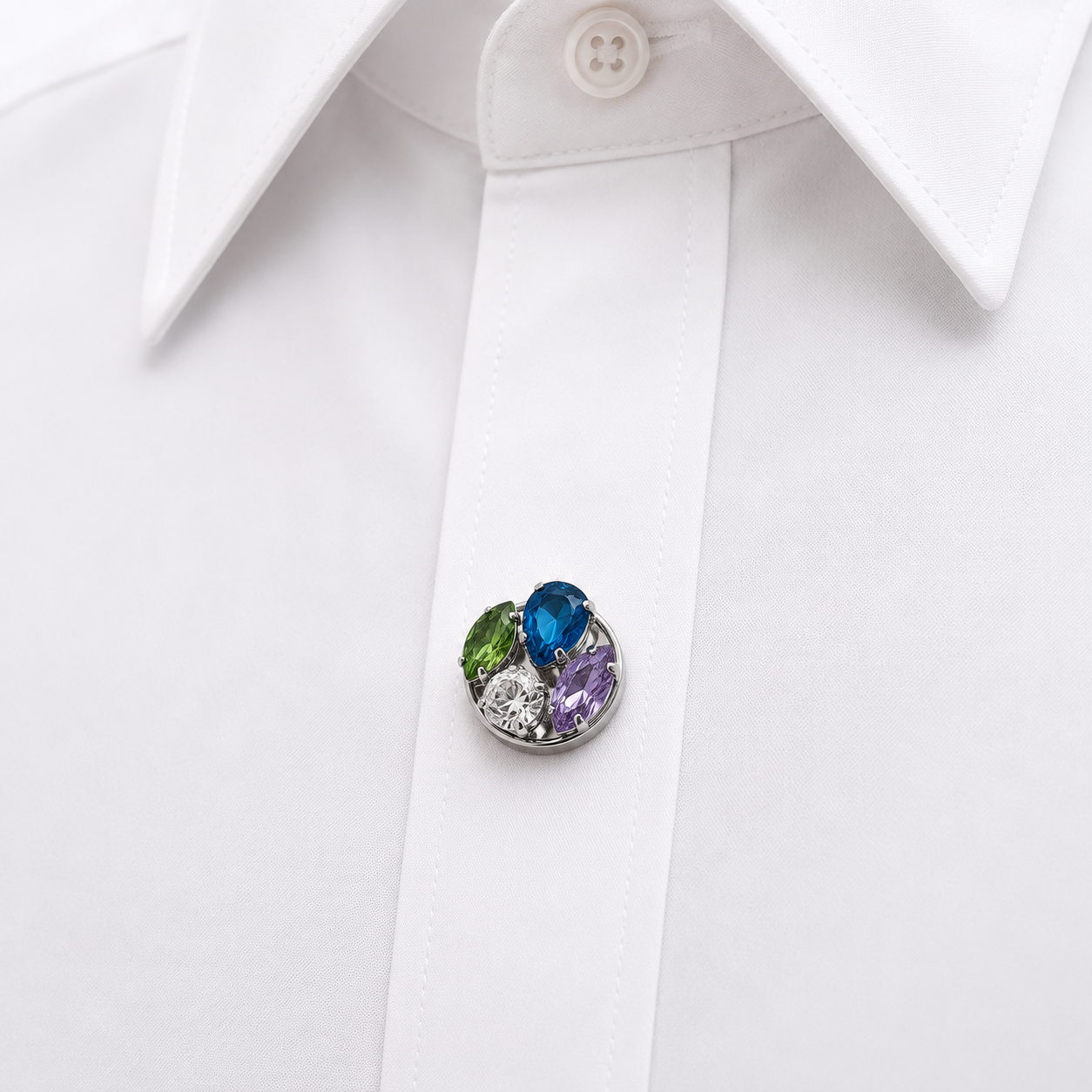 Albetro Royal Medley Silver Button Cover — detail view