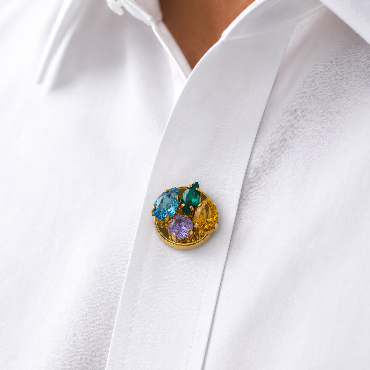 Albetro Jewel Garden Gold Button Cover — detail view