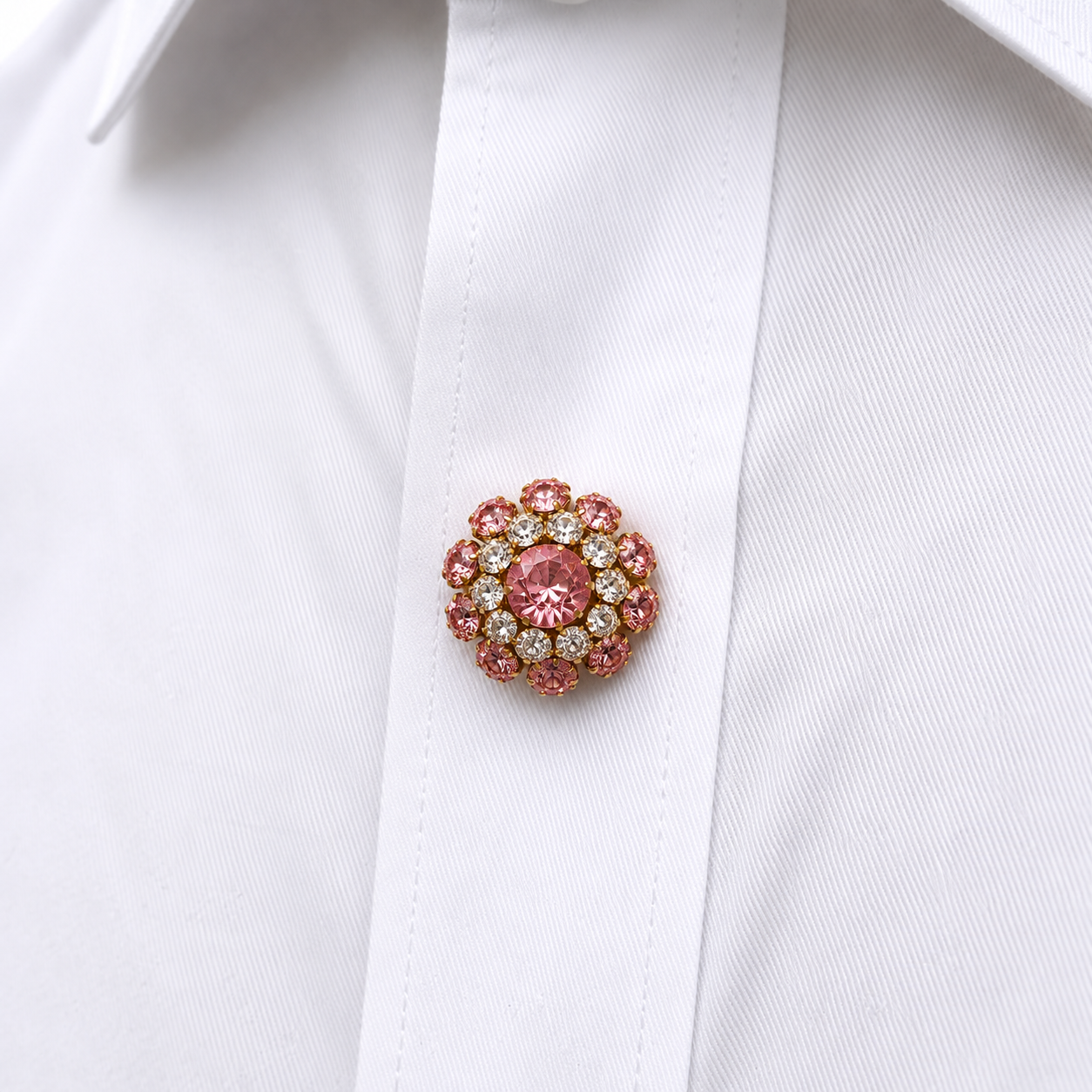 Albetro Blush Bouquet Crystal Button Cover — detail view