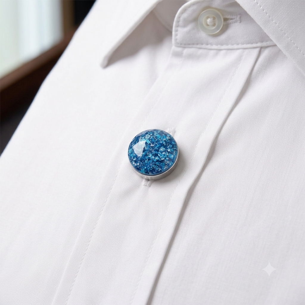 Albetro Ocean Shimmer Button Cover — detail view