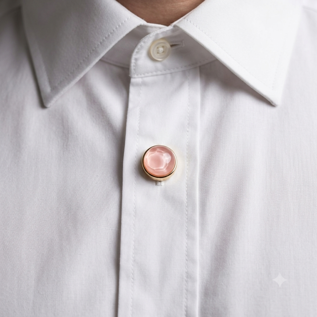 Albetro Coral Mirage Gold Button Cover — detail view