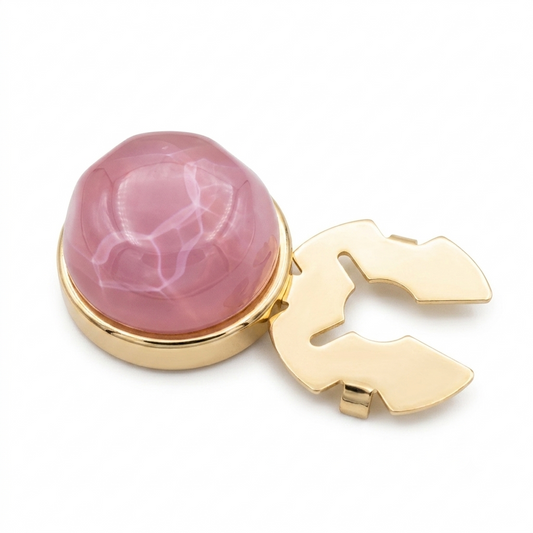 Albetro Rose Mirage Gold Button Cover — angled view showing clasp