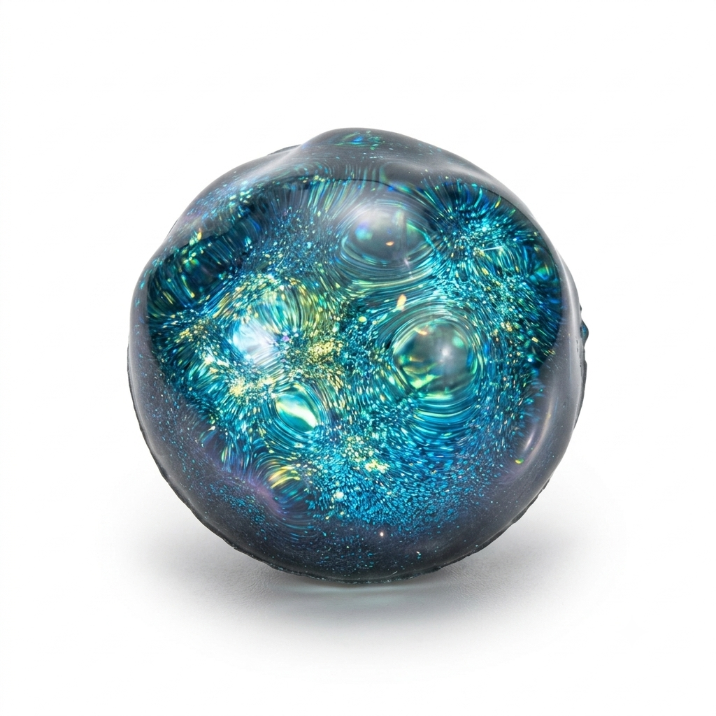 Albetro Teal Cosmos Button Cover — teal dichroic galaxy dome
