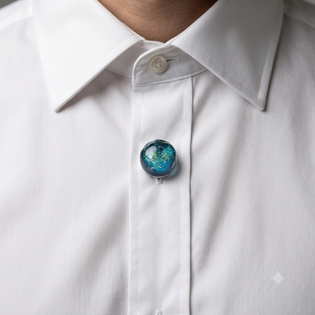 Albetro Teal Cosmos Button Cover — detail view