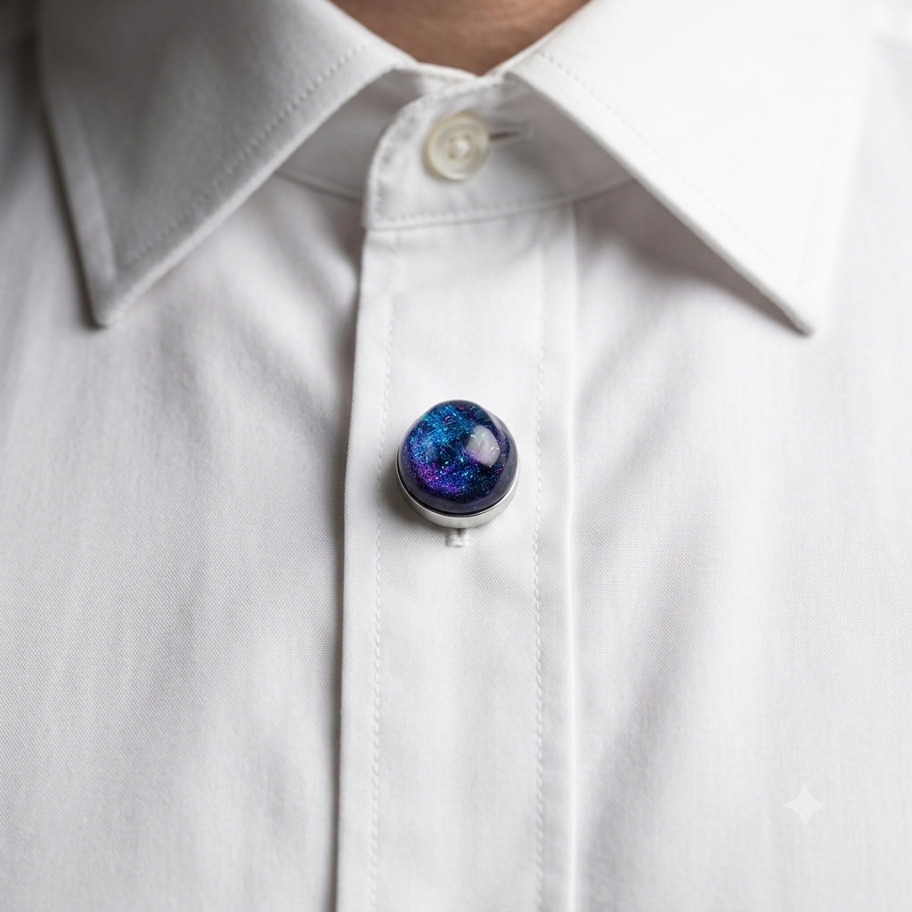 Albetro Midnight Nebula Button Cover — detail view