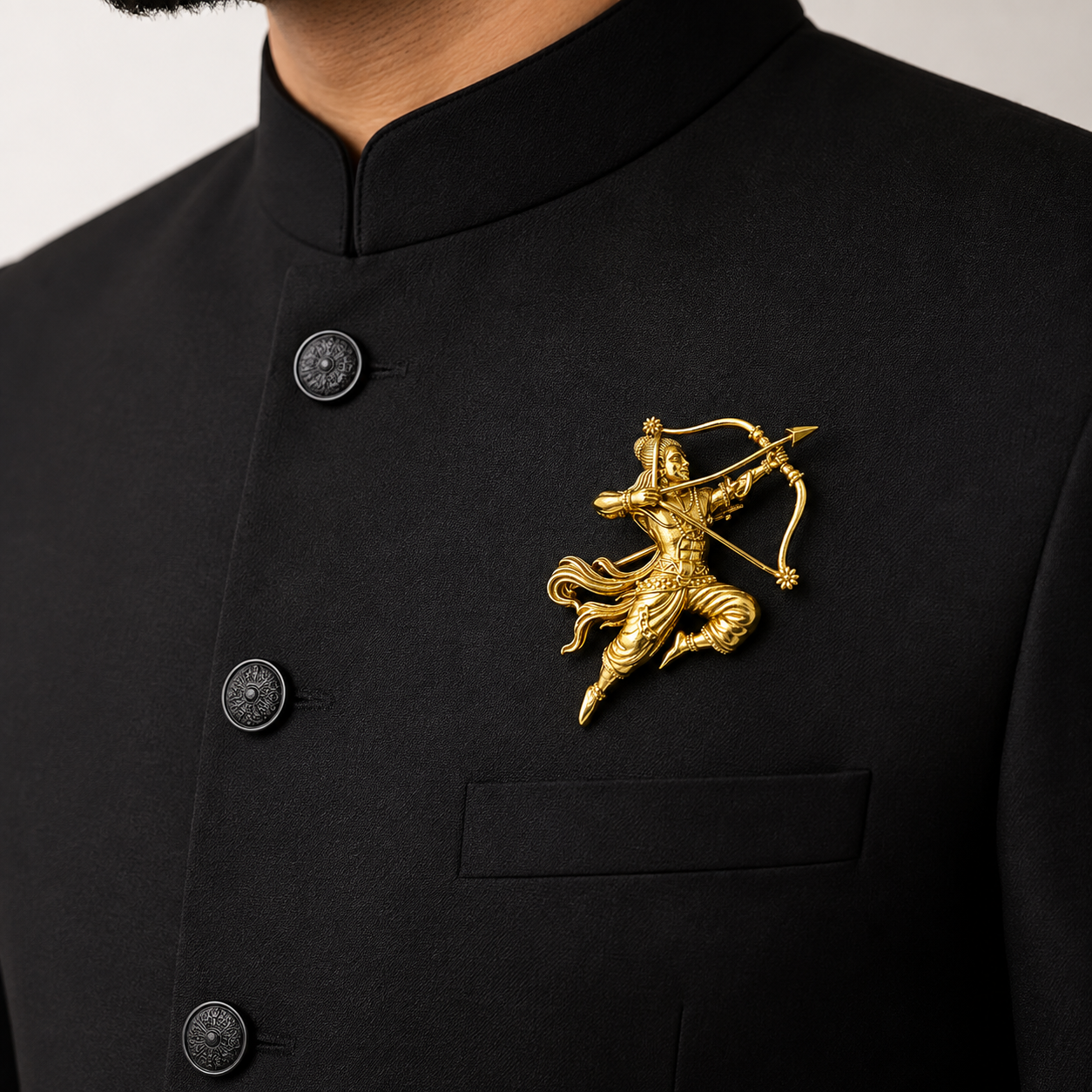 The Kodanda Divine Archer Antique Gold Brooch - Model