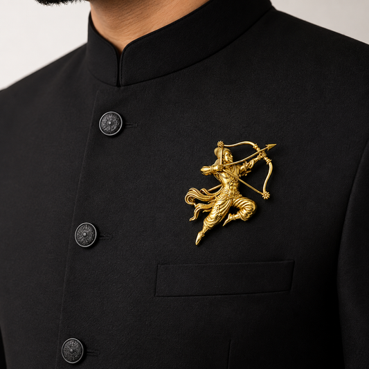 The Kodanda Divine Archer Antique Gold Brooch - Model