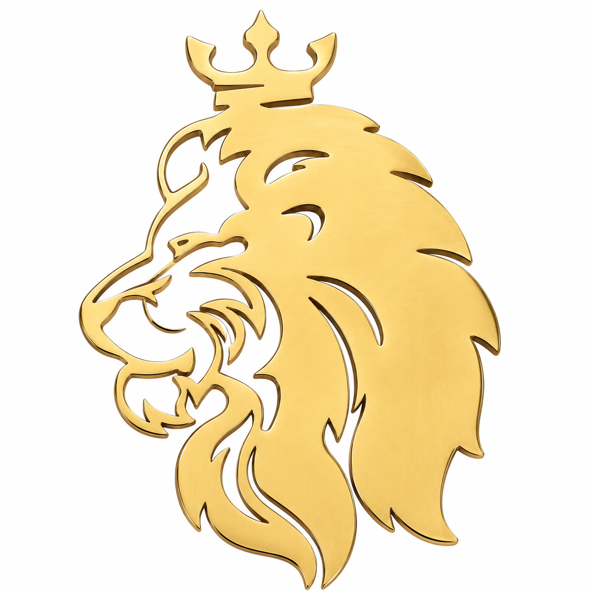 Albetro The Singh Royale crowned gold lion brooch detailed view