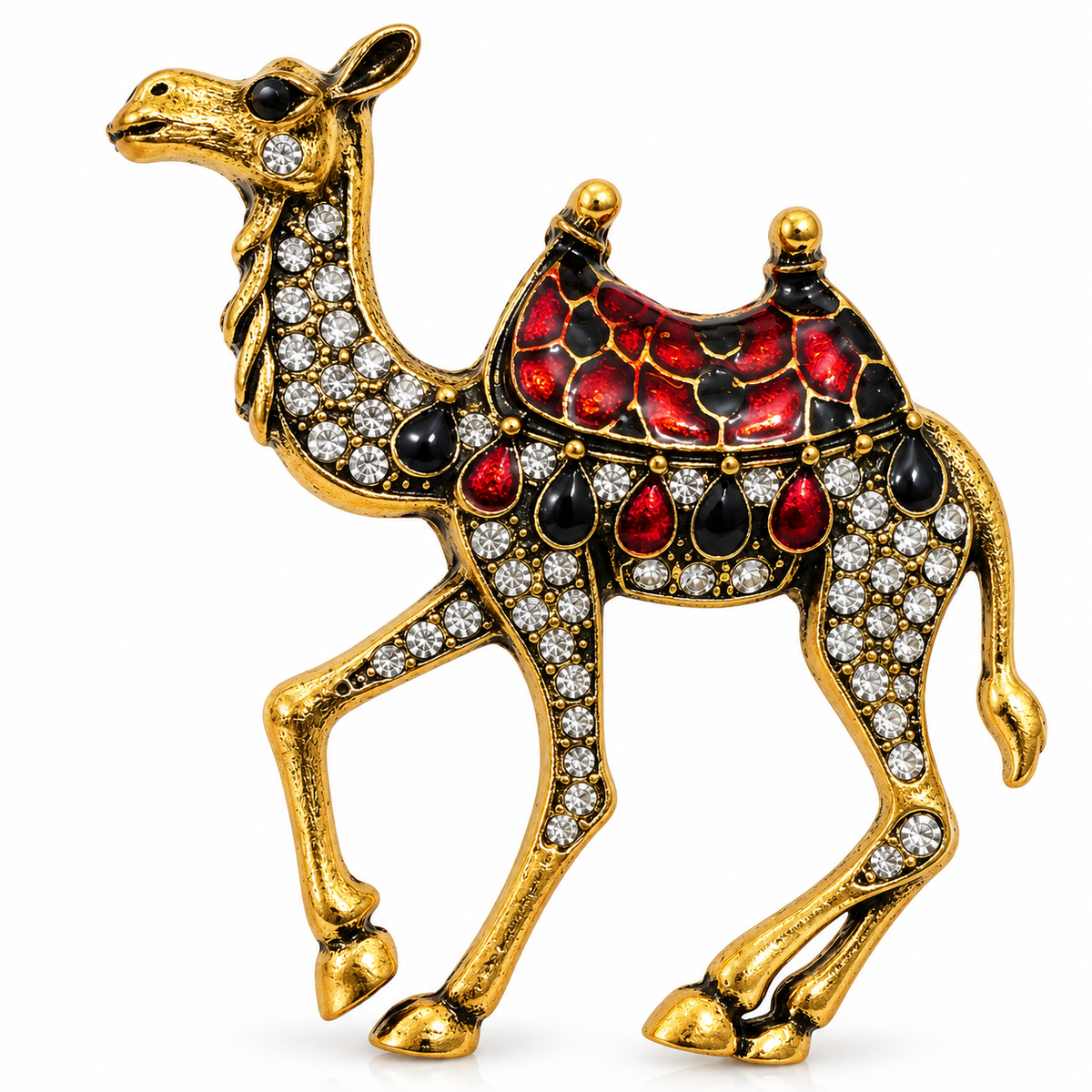 Albetro The Thar Royale antique gold camel brooch detailed view