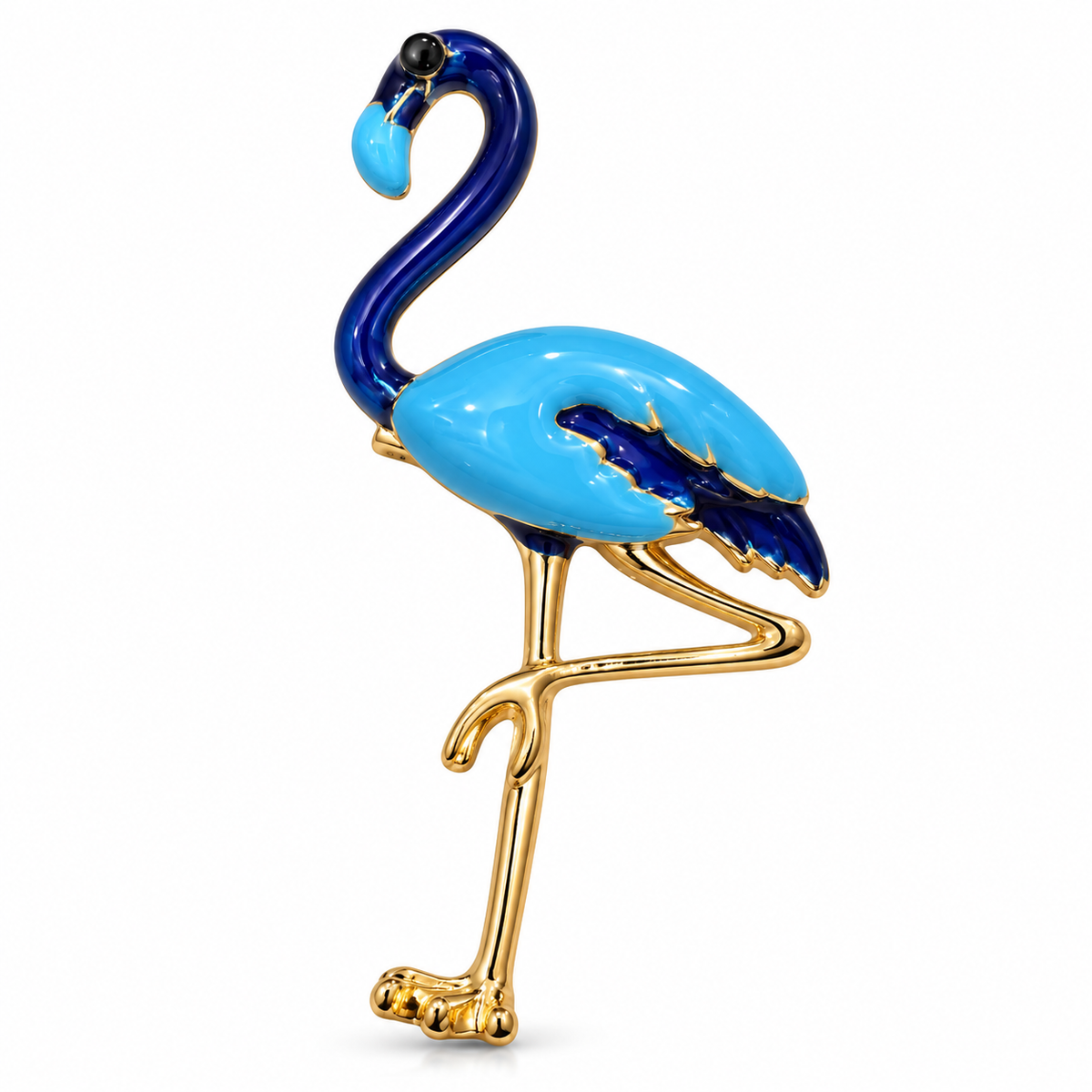 Albetro The Azure Flamingo turquoise flamingo brooch detailed view