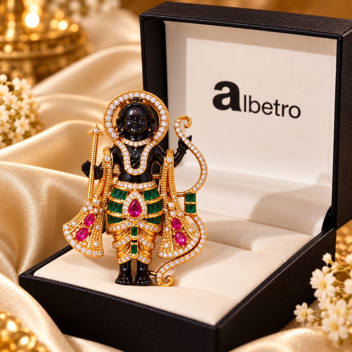 Albetro The Ram Lalla Panna brooch close-up view