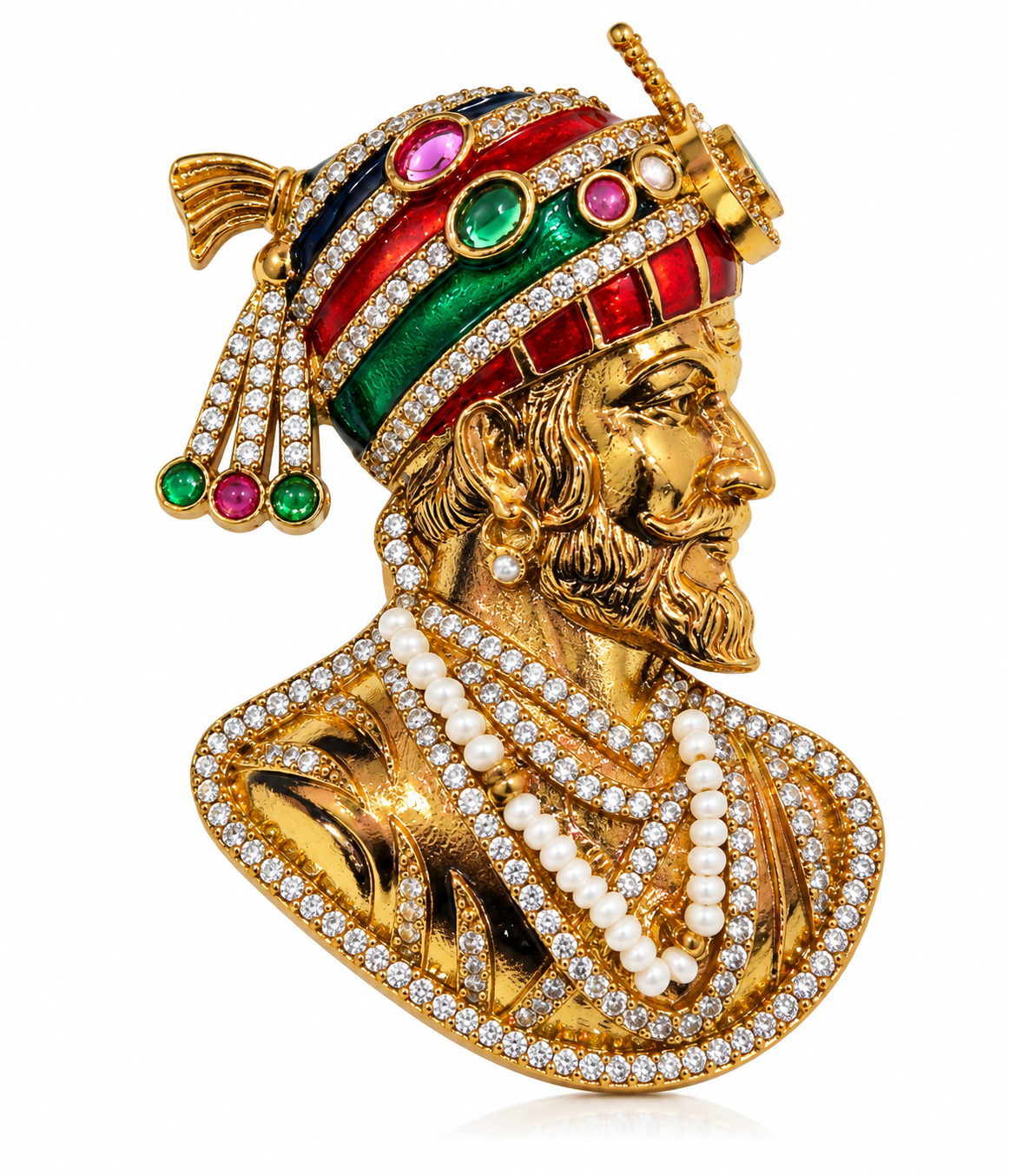 Albetro The Chhatrapati Ratna jewelled Maharaj brooch detailed view