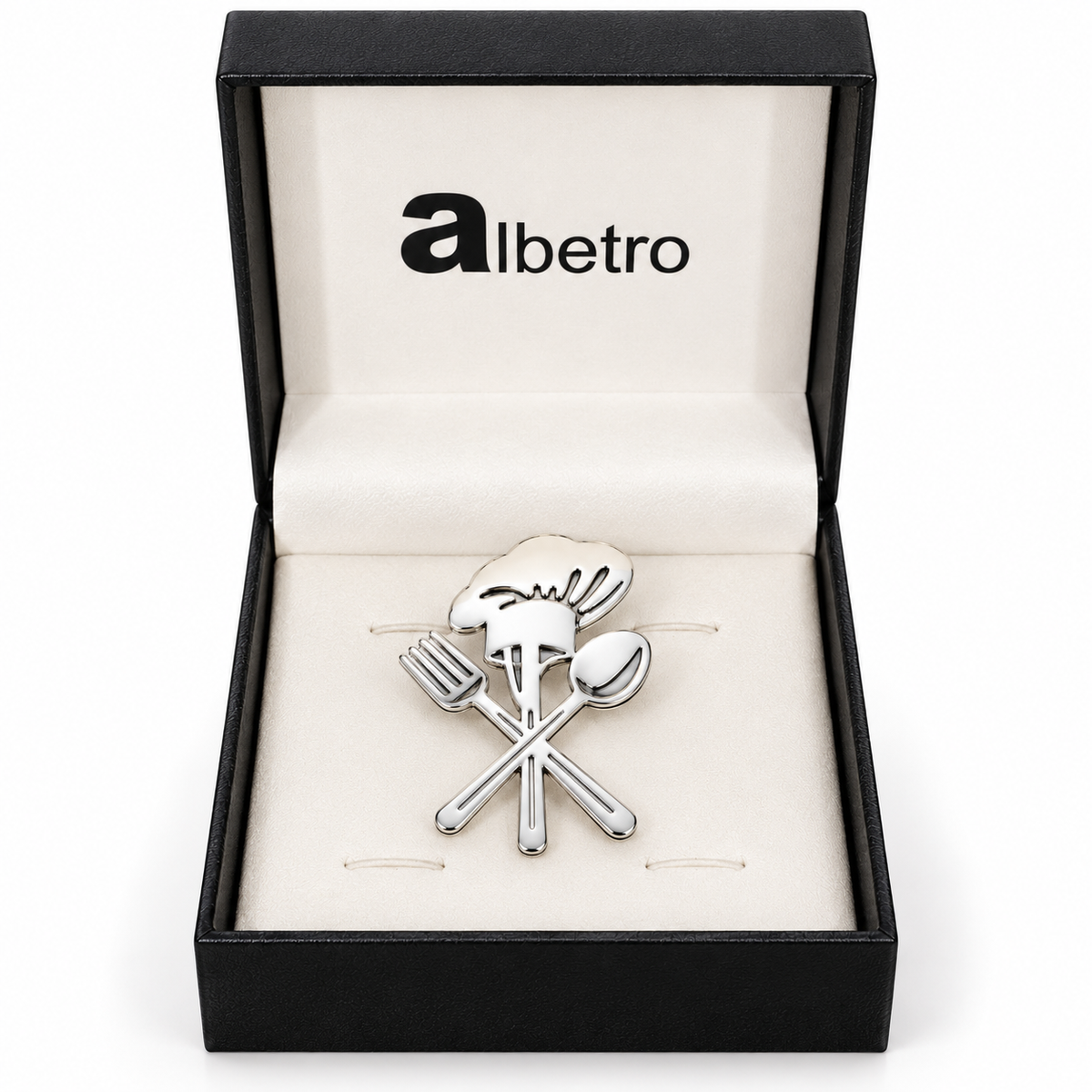Albetro Le Chef culinary brooch close-up view