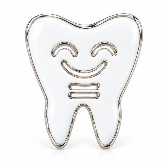Albetro The Happy Molar dentist tooth brooch detailed view