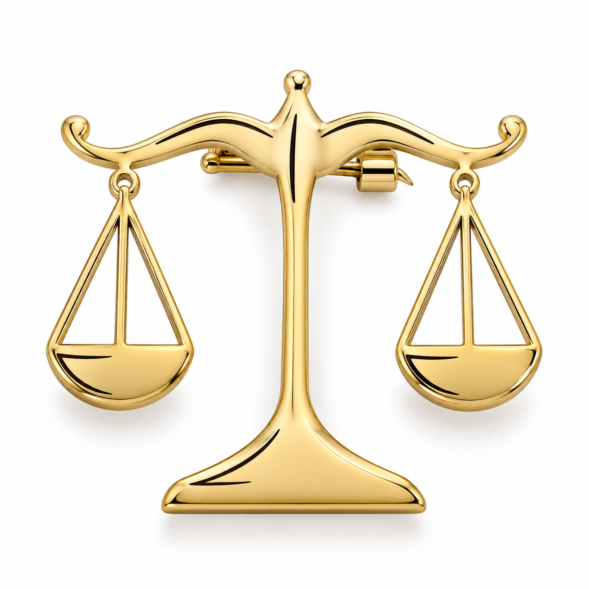 Albetro The Advocate d'Or gold scales brooch detailed view