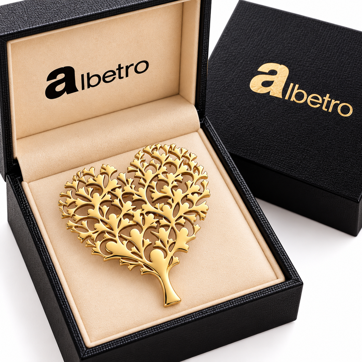 Albetro The Heartwood tree of life brooch close-up view