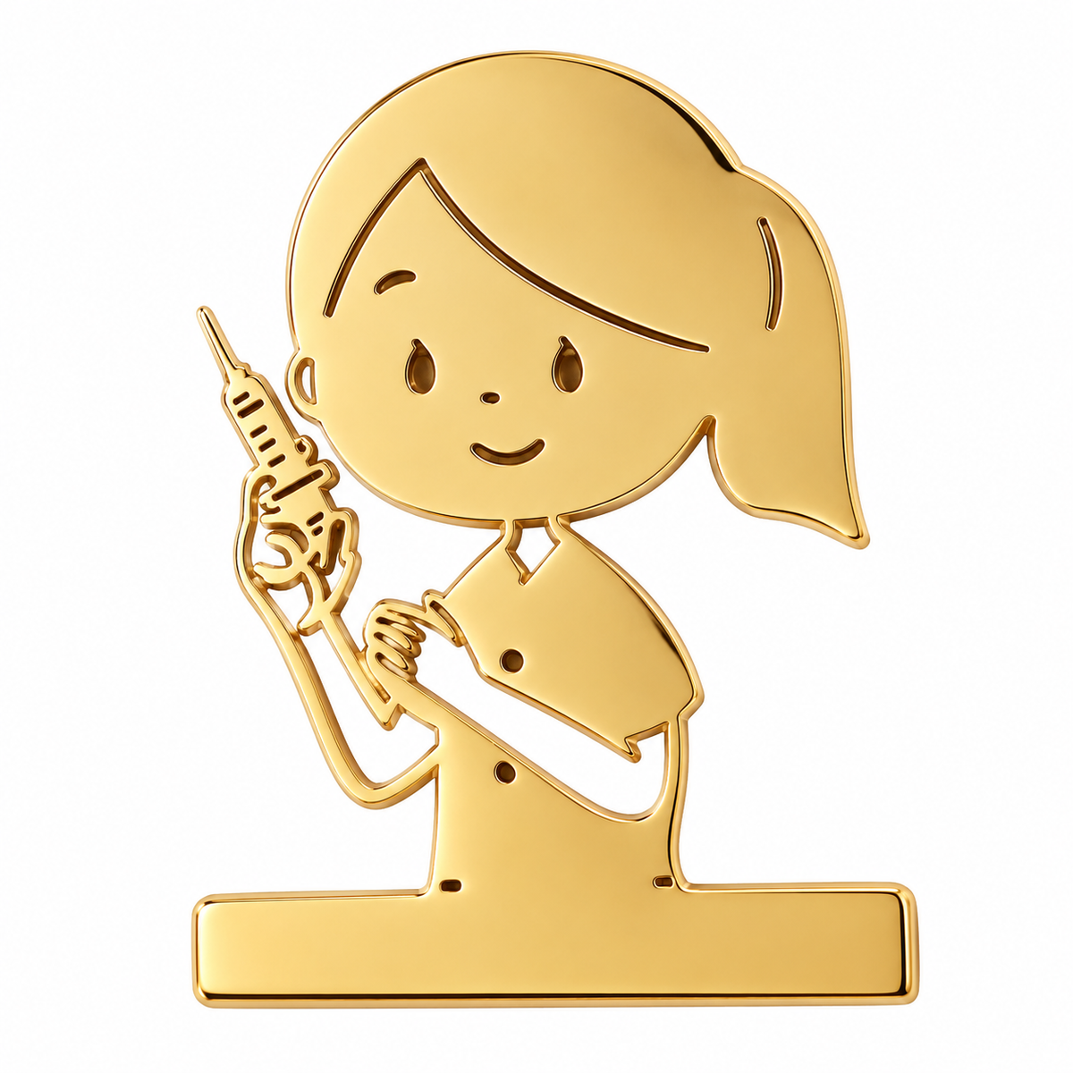 Albetro The Florence gold nurse brooch detailed view