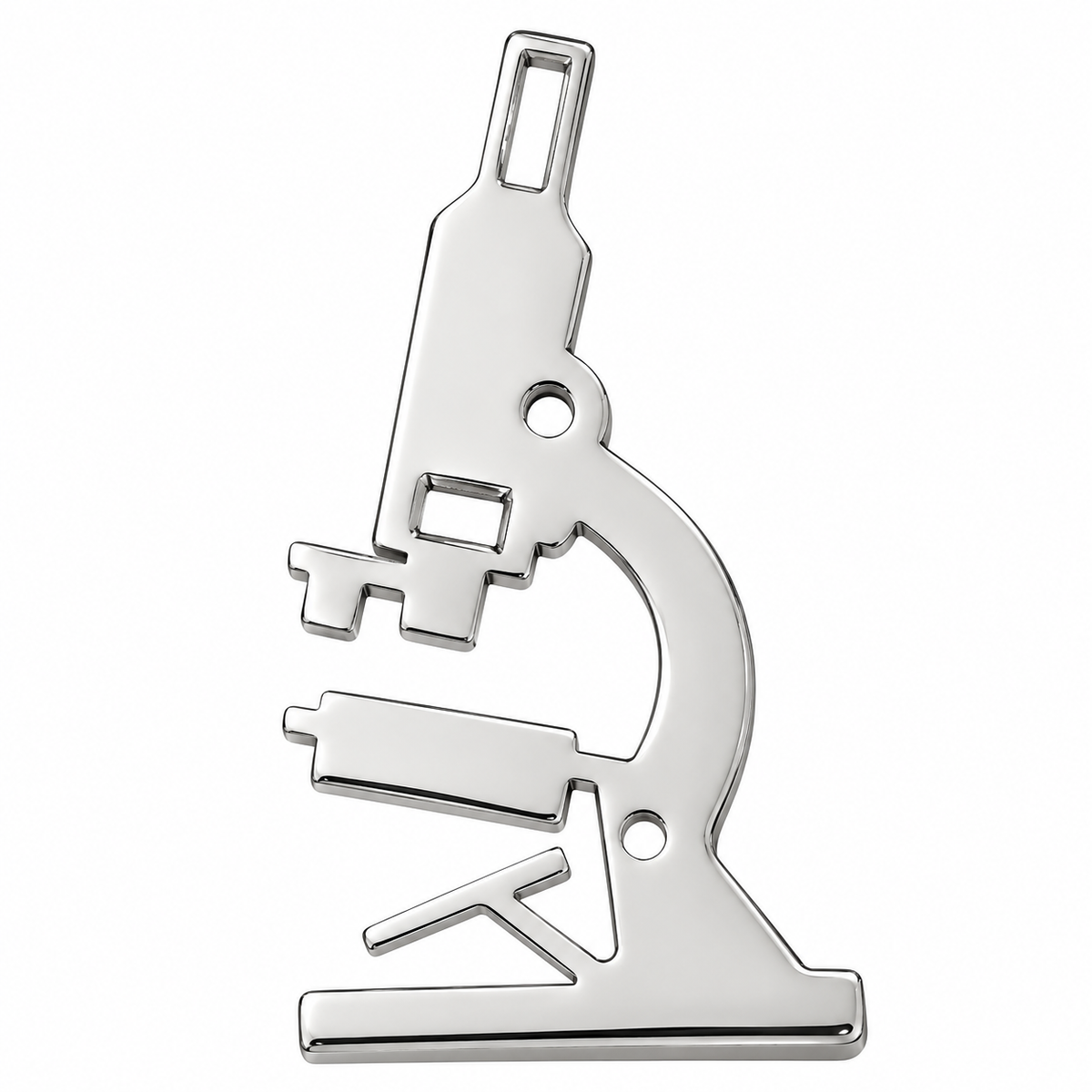 Albetro The Scientist silver microscope brooch detailed view