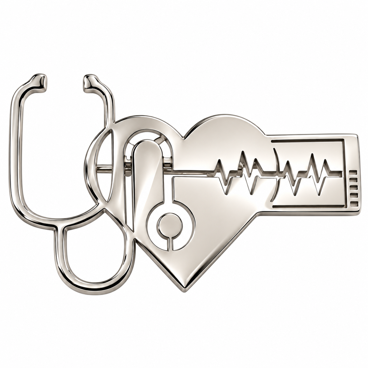 Albetro The Healer silver doctor brooch detailed view