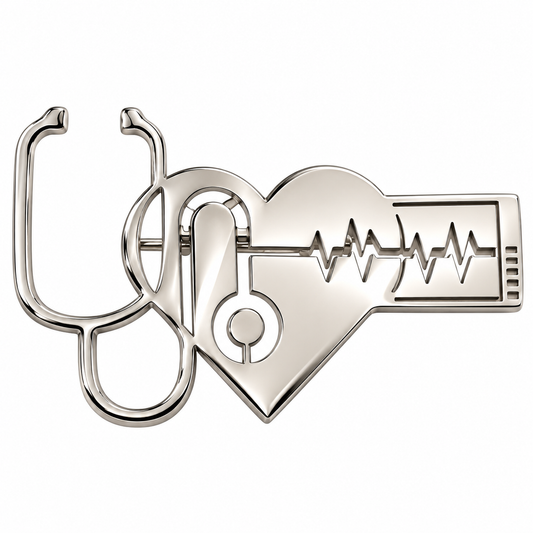 Albetro The Healer silver doctor brooch detailed view