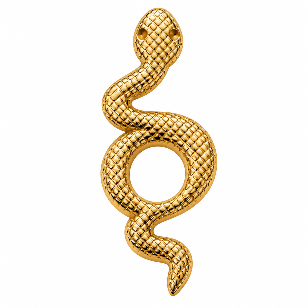 Albetro The Golden Serpent gold snake brooch detailed view