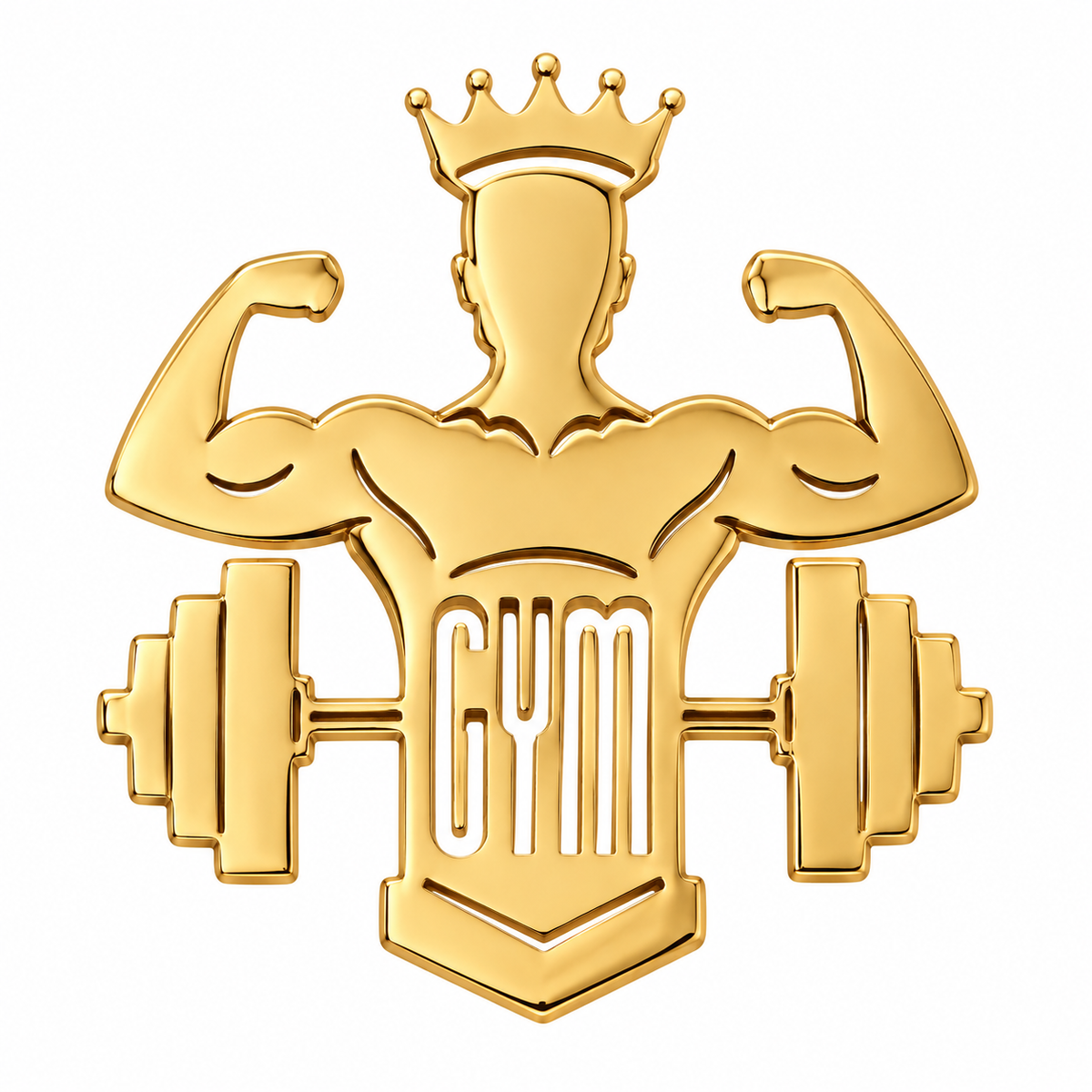 Albetro The Gym King gold fitness brooch detailed view
