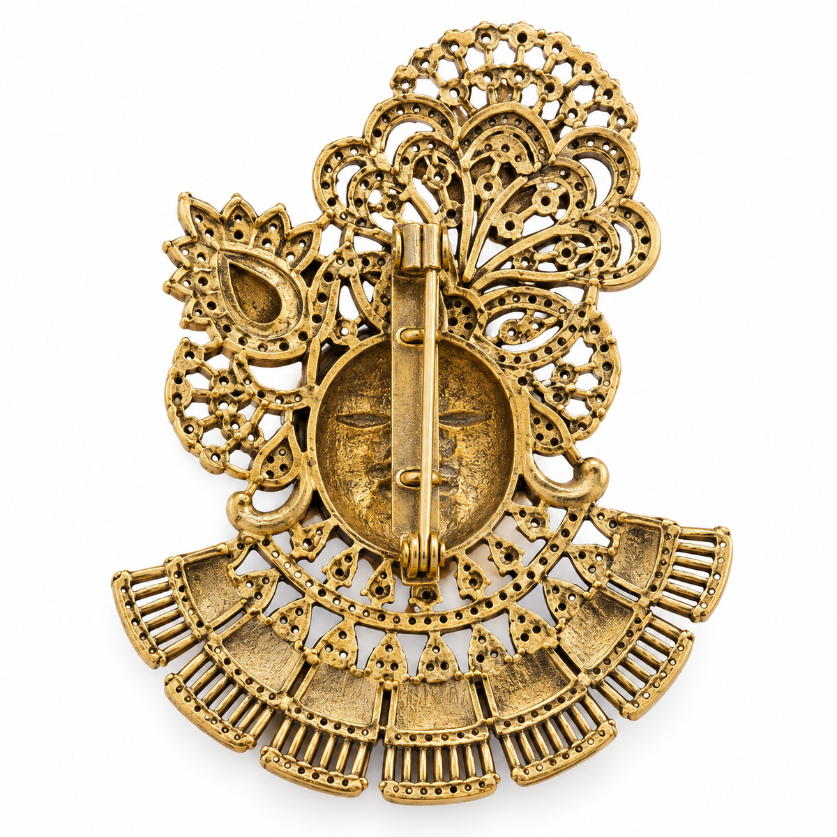 Antique gold Shrinathji Manik brooch in Albetro signature gift box
