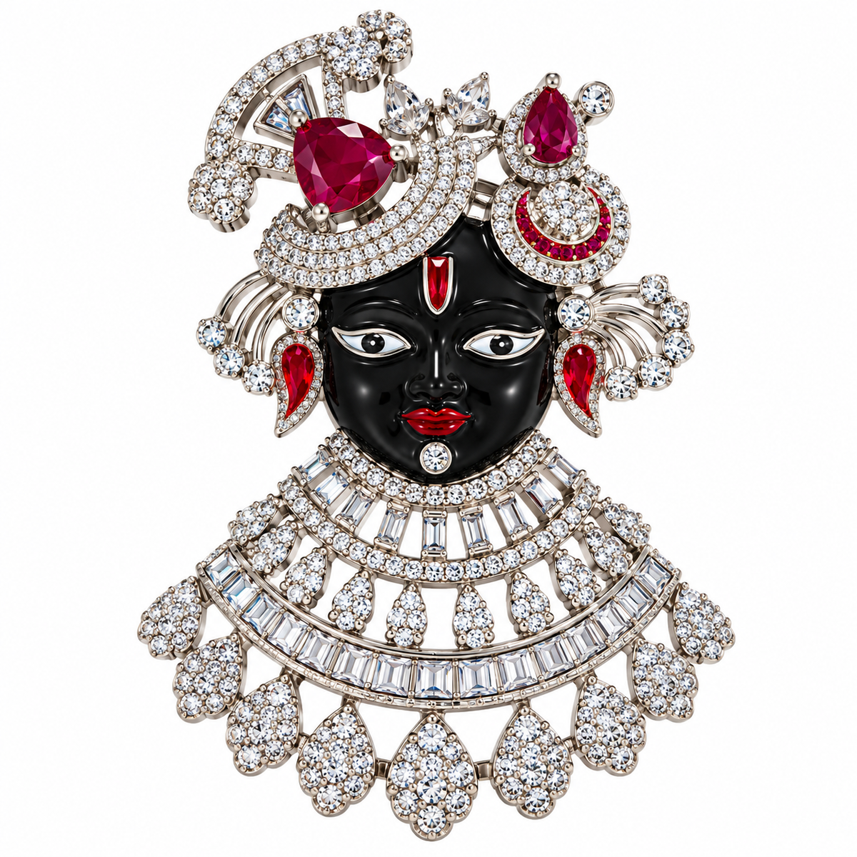 Albetro The Shrinathji Manik divine brooch detailed view