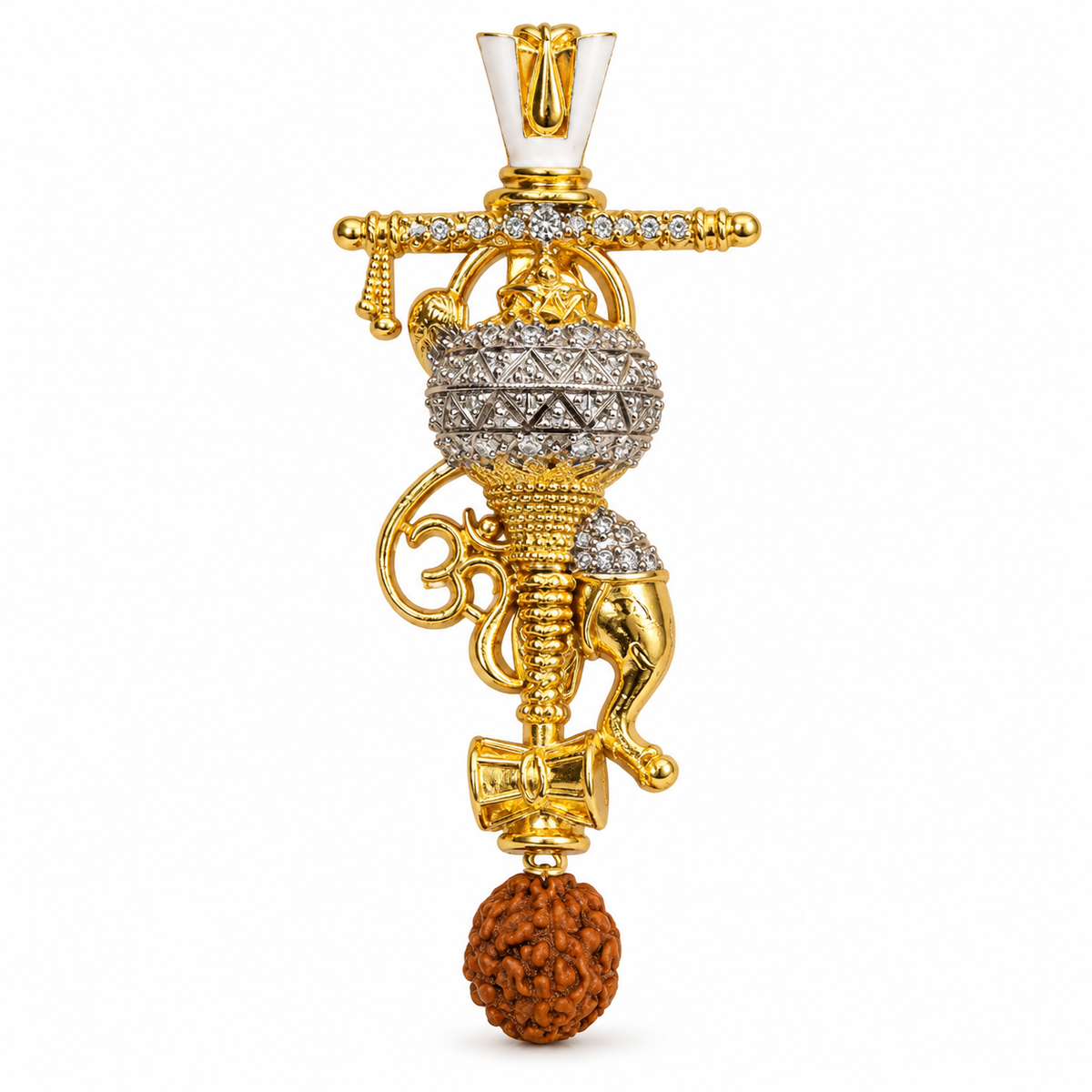 Albetro The Panch Mangal divine brooch detailed view