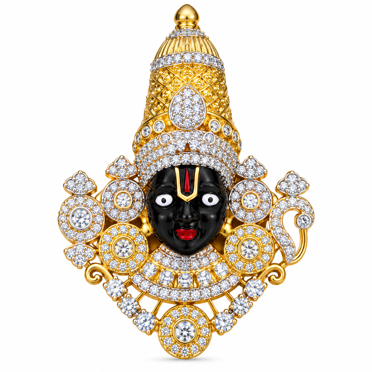 Albetro The Tirupati Balaji divine brooch detailed view