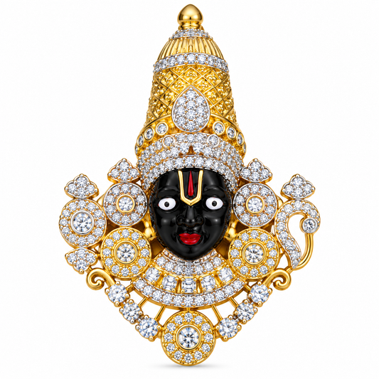 Albetro The Tirupati Balaji divine brooch detailed view