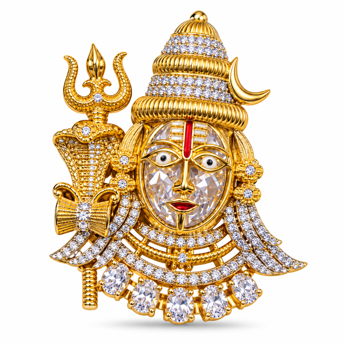 Albetro The Mahadev Mukut divine brooch detailed view