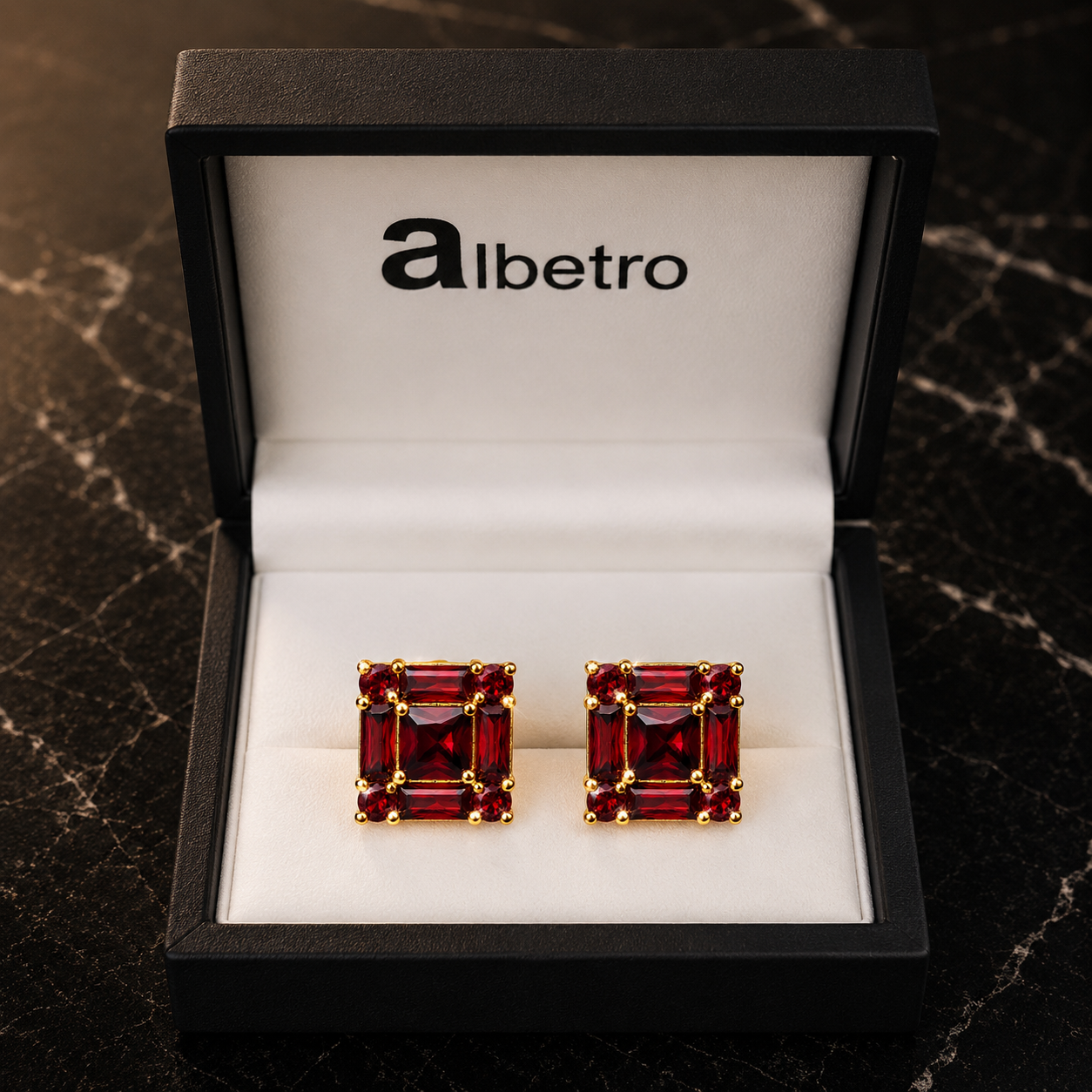 The Garnet Sovereign AD Stone Cufflinks - Close Up