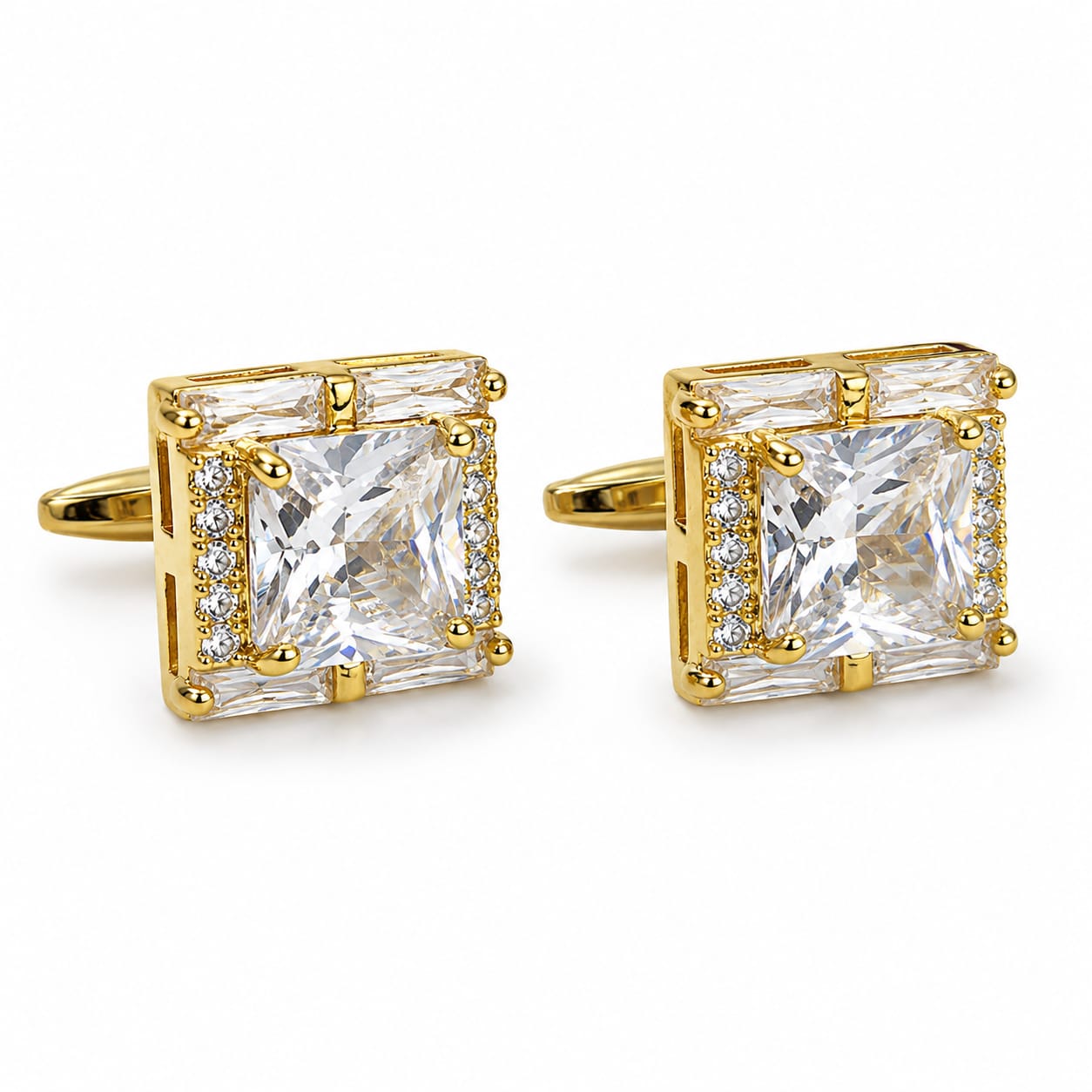 The Radiant Empress AD Stone Cufflinks - Flat Lay
