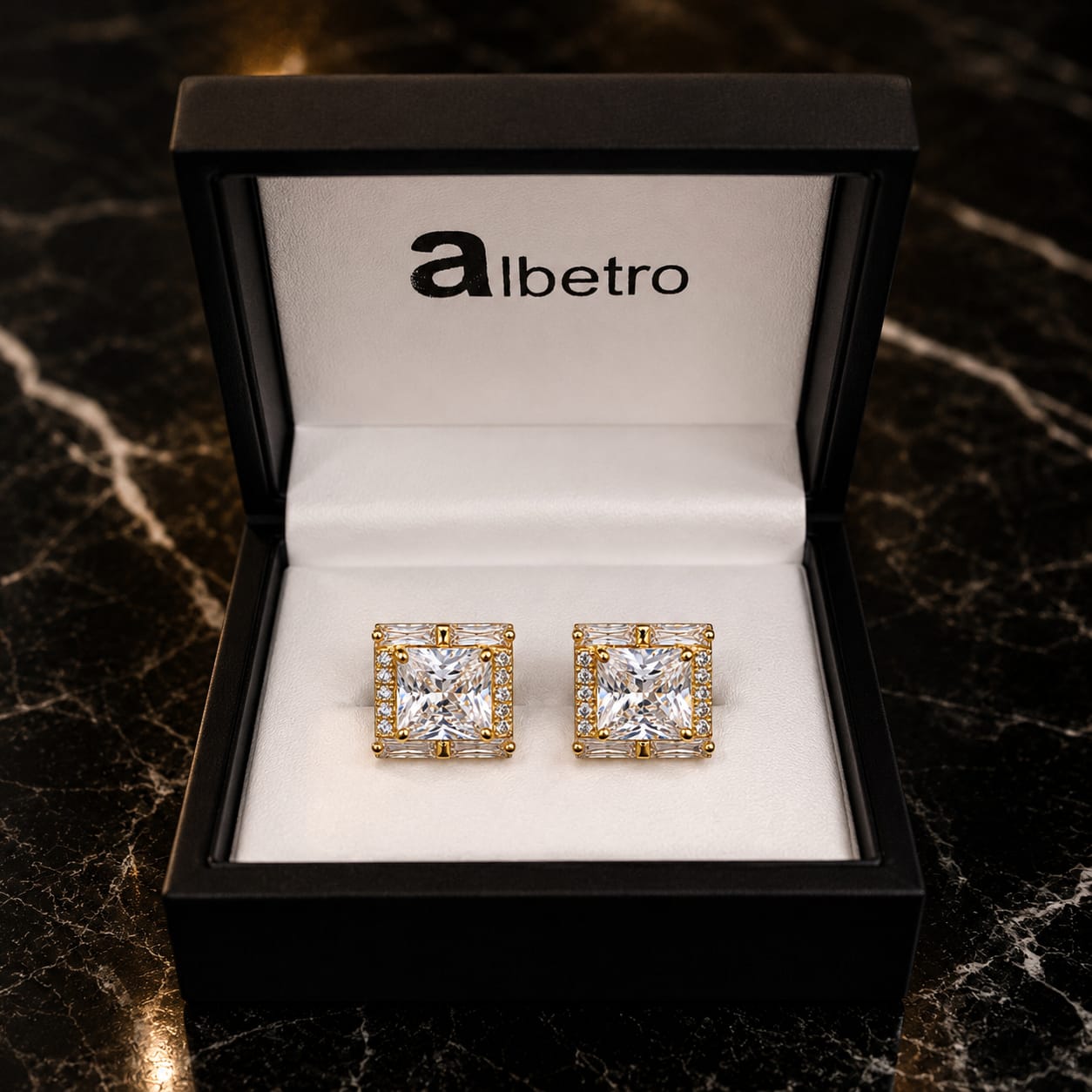 The Radiant Empress AD Stone Cufflinks - Close Up