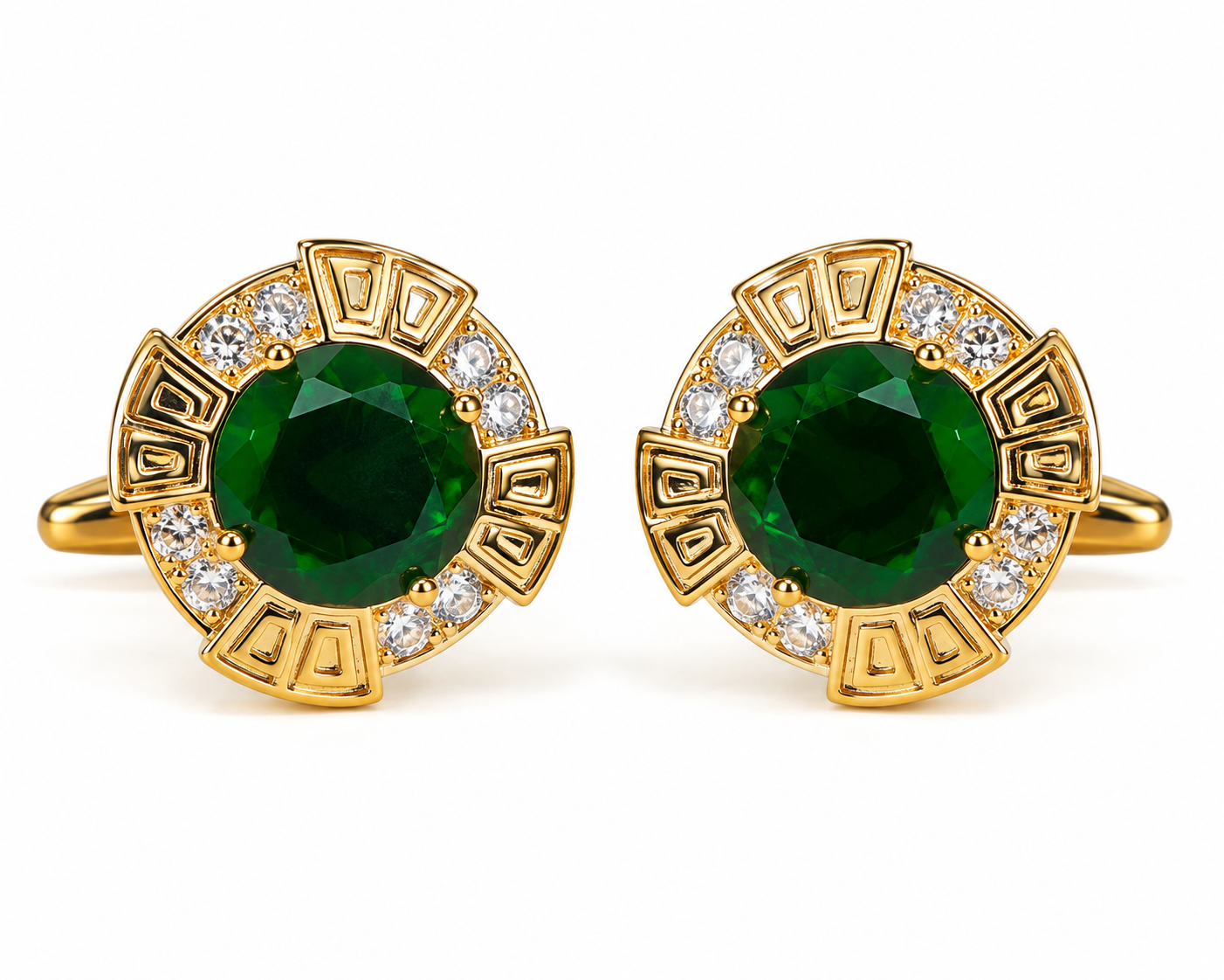 The Emerald Constellation AD Stone Cufflinks - Flat Lay