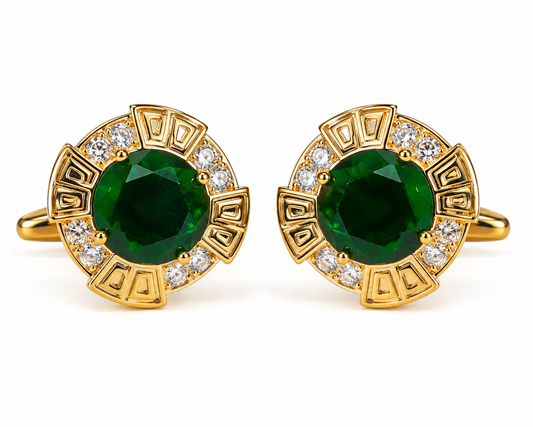 The Emerald Constellation AD Stone Cufflinks - Flat Lay