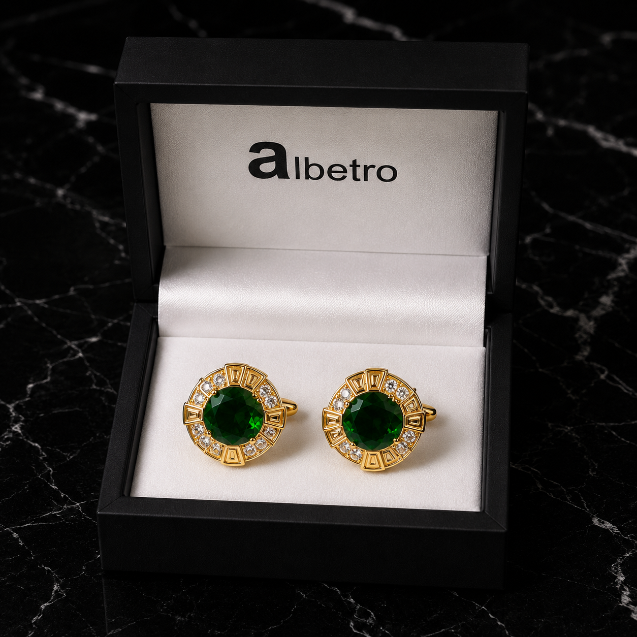 The Emerald Constellation AD Stone Cufflinks - Close Up
